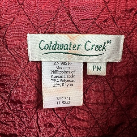 Coldwater Creek Merlot Deep Red Quilted Jacket, PM - Picture 6 of 6